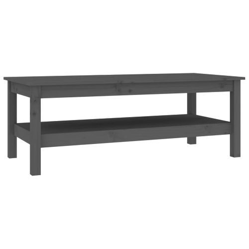 Table basse Gris 110x50x40 cm Bois massif de pin - Photo n°2; ?>