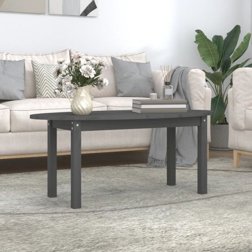 Table basse Gris 110x55x45 cm Bois massif de pin - Photo n°2; ?>