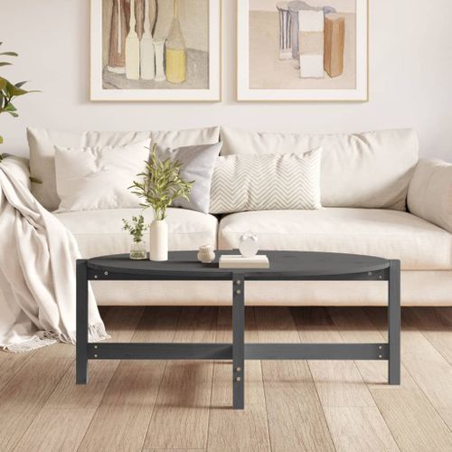 Table basse Gris 118x63x45 cm Bois massif de pin - Photo n°3; ?>