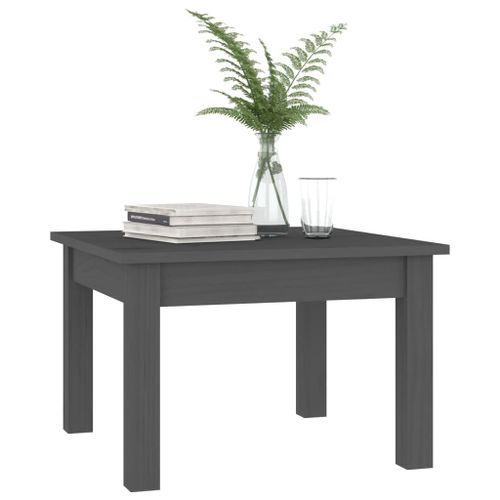 Table basse Gris 45x45x30 cm Bois massif de pin - Photo n°3; ?>