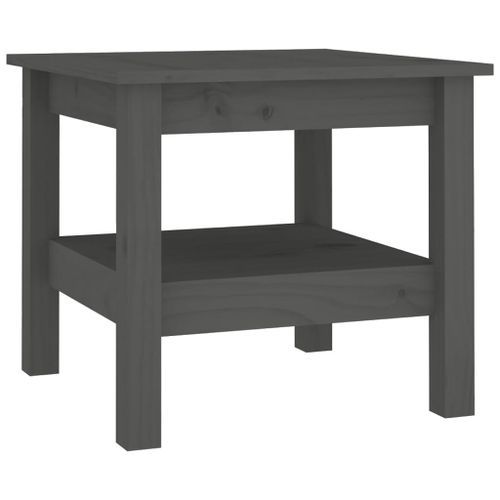 Table basse Gris 45x45x40 cm Bois massif de pin - Photo n°2; ?>