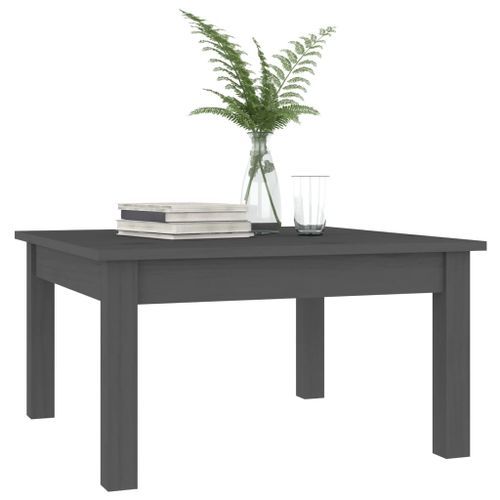 Table basse Gris 55x55x30 cm Bois massif de pin - Photo n°3; ?>