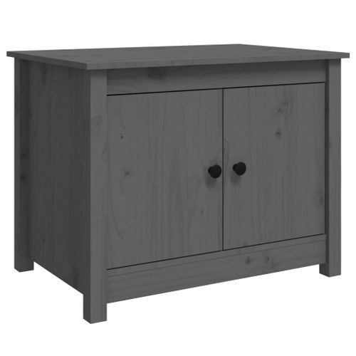 Table basse Gris 71x49x55 cm Bois massif de pin - Photo n°2; ?>