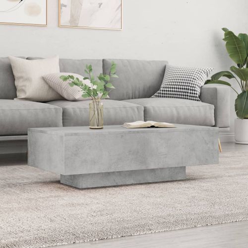 Table basse gris béton 100x49,5x31 cm bois d'ingénierie - Photo n°2; ?>