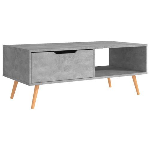 Table basse Gris béton 100x49,5x43 cm - Photo n°3; ?>