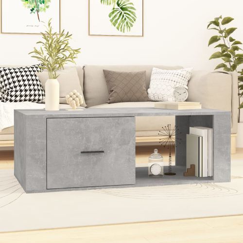 Table basse Gris béton 100x50,5x35 cm Bois d'ingénierie - Photo n°2; ?>