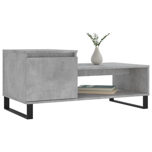 Table basse Gris béton 100x50x45 cm Bois d'ingénierie - Photo n°3; ?>