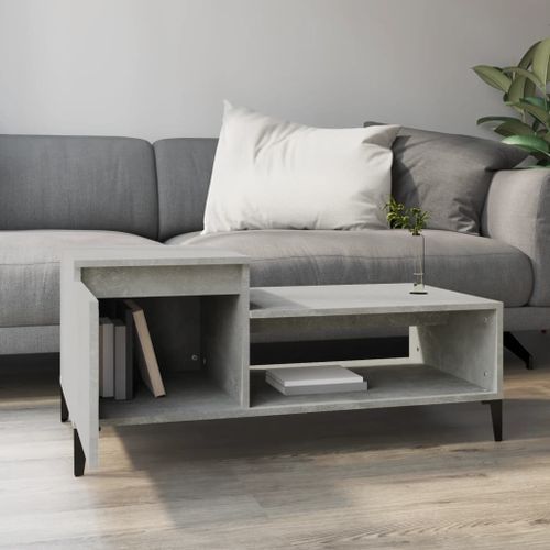 Table basse Gris béton 100x50x45 cm Bois d'ingénierie - Photo n°3; ?>