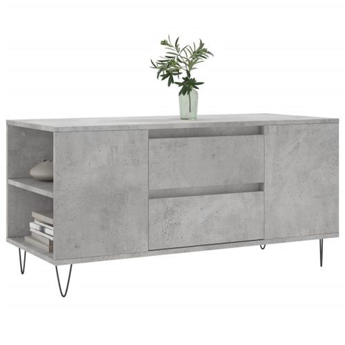 Table basse gris béton 102x44,5x50 cm bois d'ingénierie - Photo n°3; ?>