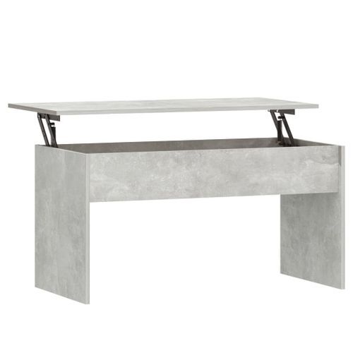 Table basse Gris béton 102x50,5x52,5 cm Bois d'ingénierie - Photo n°2; ?>