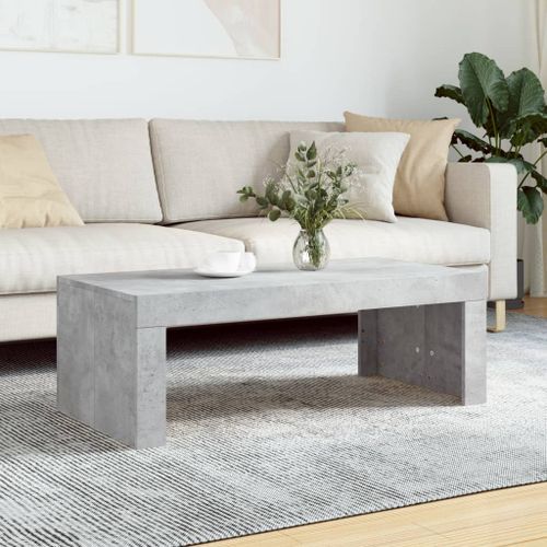 Table basse gris béton 102x50x36 cm bois d'ingénierie - Photo n°2; ?>