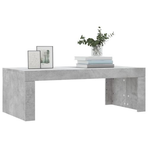 Table basse gris béton 102x50x36 cm bois d'ingénierie - Photo n°3; ?>