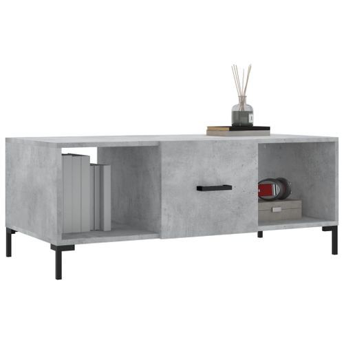 Table basse gris béton 102x50x40 cm bois d'ingénierie - Photo n°3; ?>