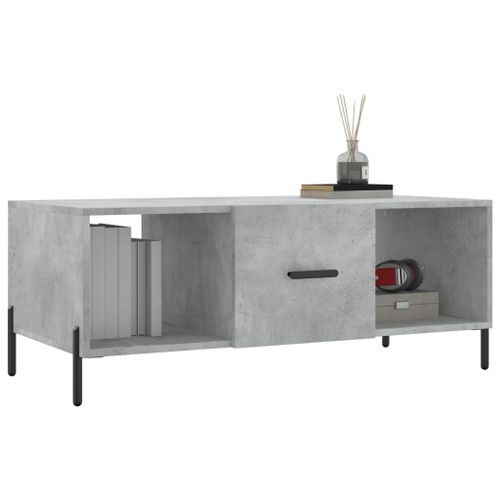 Table basse gris béton 102x50x40 cm bois d'ingénierie - Photo n°3; ?>
