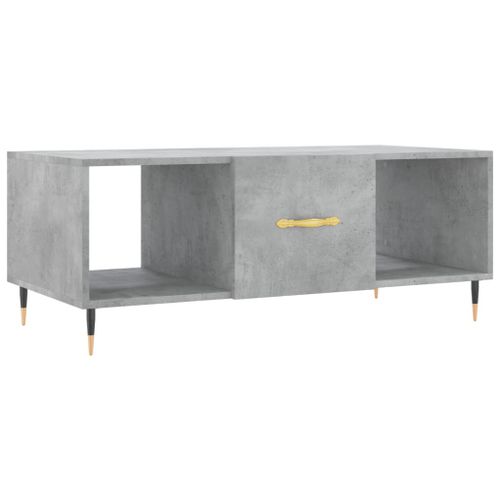 Table basse gris béton 102x50x40 cm bois d'ingénierie - Photo n°2; ?>