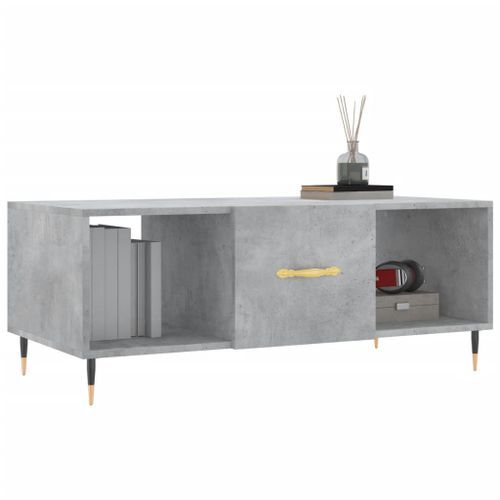 Table basse gris béton 102x50x40 cm bois d'ingénierie - Photo n°3; ?>