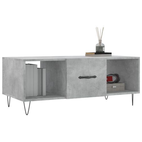 Table basse gris béton 102x50x40 cm bois d'ingénierie - Photo n°3; ?>