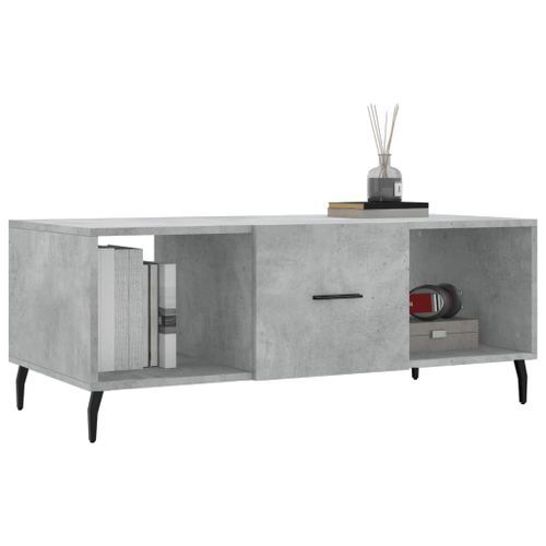 Table basse gris béton 102x50x40 cm bois d'ingénierie - Photo n°3; ?>