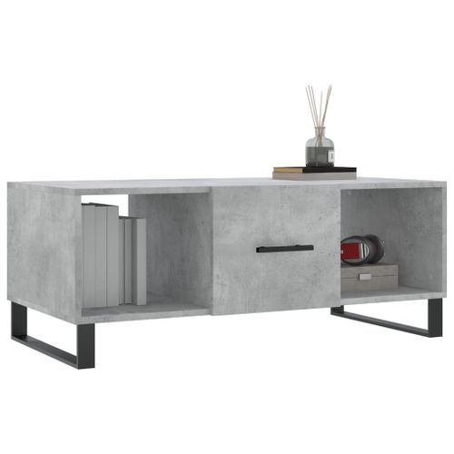 Table basse gris béton 102x50x40 cm bois d'ingénierie - Photo n°3; ?>