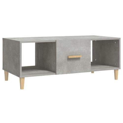 Table basse gris béton 102x50x40 cm bois d'ingénierie - Photo n°2; ?>