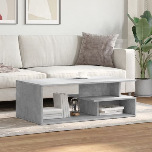 Table basse gris béton 102x55x35 cm bois d'ingénierie - Photo n°3; ?>