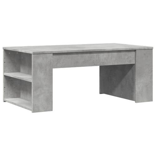 Table basse gris béton 102x55x42 cm bois d'ingénierie - Photo n°2; ?>