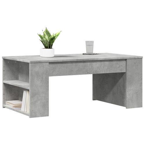 Table basse gris béton 102x55x42 cm bois d'ingénierie - Photo n°3; ?>