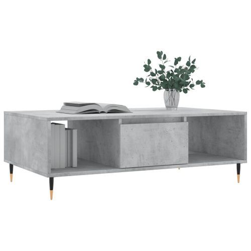 Table basse gris béton 104x60x35 cm bois d'ingénierie - Photo n°3; ?>