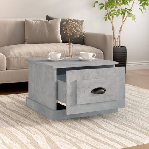 Table basse gris béton 50x50x35 cm bois d'ingénierie - Photo n°3; ?>