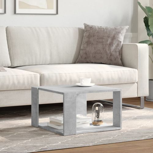 Table basse gris béton 51,5x51,5x30 cm bois d'ingénierie - Photo n°3; ?>