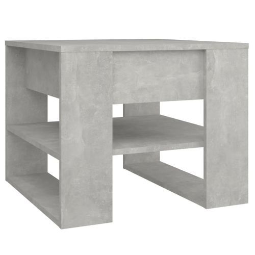 Table basse gris béton 55,5x55x45 cm bois d'ingénierie - Photo n°2; ?>