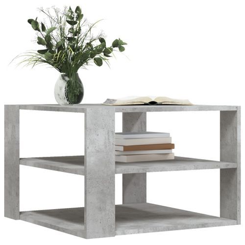 Table basse gris béton 59,5x59,5x40 cm bois d'ingénierie - Photo n°3; ?>
