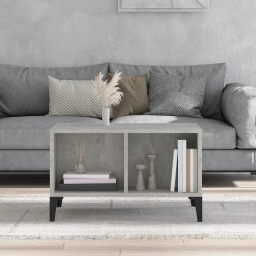 Table basse Gris béton 60x50x36,5 cm Bois d'ingénierie - Photo n°3; ?>