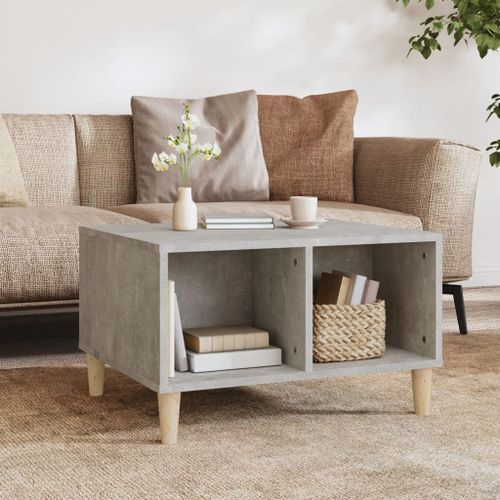 Table basse Gris béton 60x50x36,5 cm Bois d'ingénierie - Photo n°2; ?>