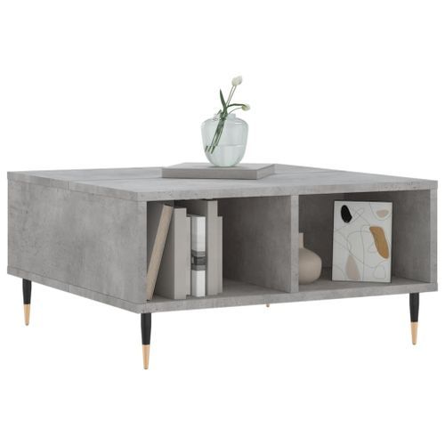 Table basse gris béton 60x60x30 cm bois d'ingénierie - Photo n°3; ?>