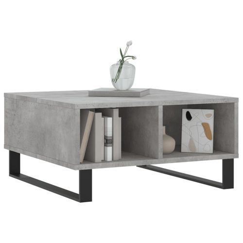 Table basse gris béton 60x60x30 cm bois d'ingénierie - Photo n°3; ?>