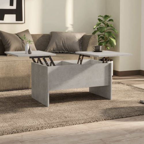 Table basse Gris béton 80x50x42,5 cm Bois d'ingénierie - Photo n°2; ?>