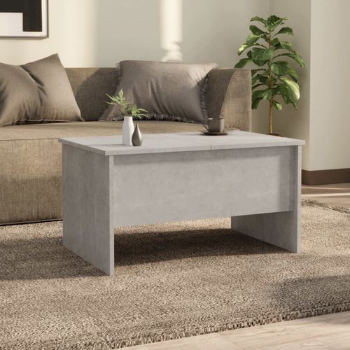 Table basse Gris béton 80x50x42,5 cm Bois d'ingénierie - Photo n°3; ?>