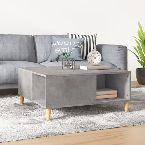 Table basse gris béton 80x80x36,5 cm bois d'ingénierie - Photo n°2; ?>