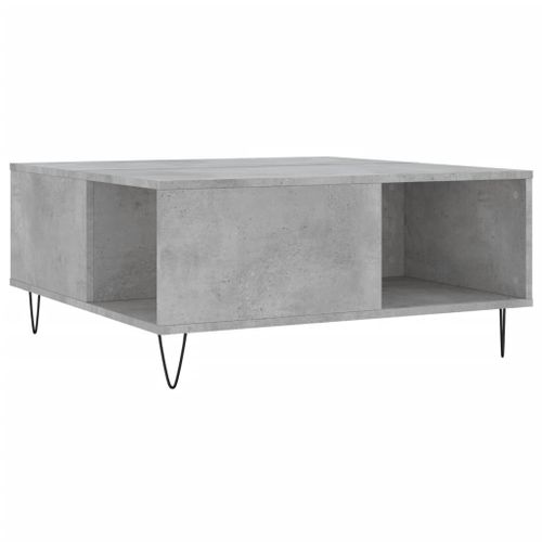 Table basse gris béton 80x80x36,5 cm bois d'ingénierie - Photo n°2; ?>