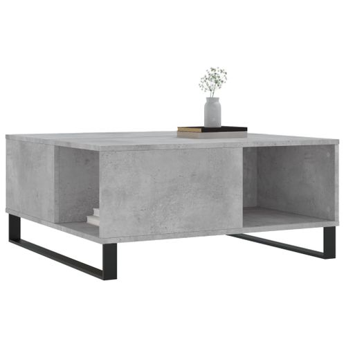 Table basse gris béton 80x80x36,5 cm bois d'ingénierie - Photo n°3; ?>