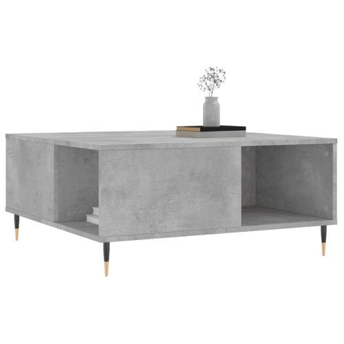 Table basse gris béton 80x80x36,5 cm bois d'ingénierie - Photo n°3; ?>