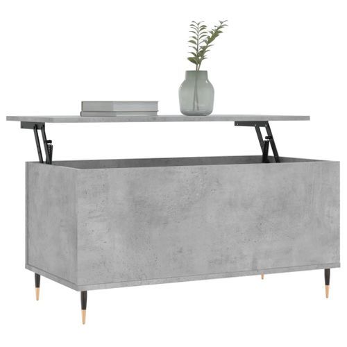 Table basse Gris béton 90x44,5x45 cm Bois d'ingénierie - Photo n°3; ?>