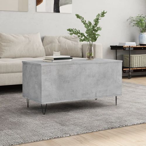 Table basse Gris béton 90x44,5x45 cm Bois d'ingénierie - Photo n°2; ?>