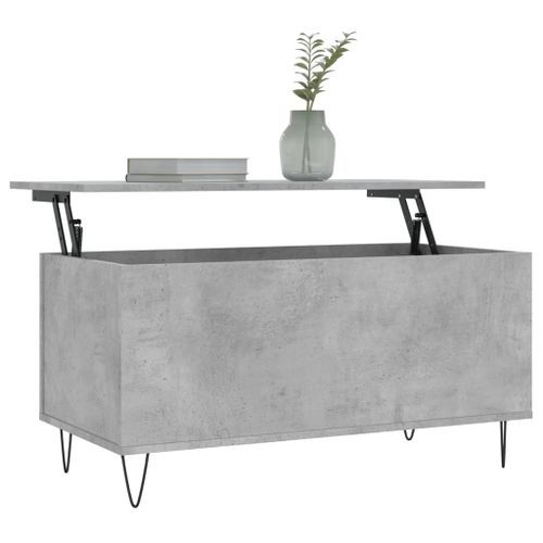 Table basse Gris béton 90x44,5x45 cm Bois d'ingénierie - Photo n°3; ?>