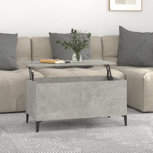 Table basse Gris béton 90x44,5x45 cm Bois d'ingénierie - Photo n°2; ?>