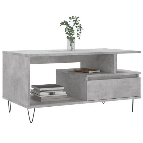 Table basse Gris béton 90x49x45 cm Bois d'ingénierie - Photo n°3; ?>