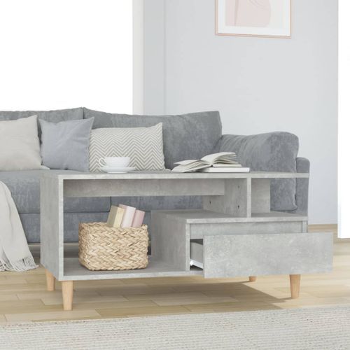 Table basse Gris béton 90x49x45 cm Bois d'ingénierie - Photo n°3; ?>