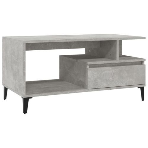 Table basse Gris béton 90x49x45 cm Bois d'ingénierie - Photo n°2; ?>