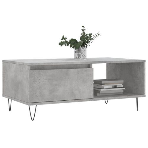 Table basse Gris béton 90x50x36,5 cm Bois d'ingénierie - Photo n°3; ?>